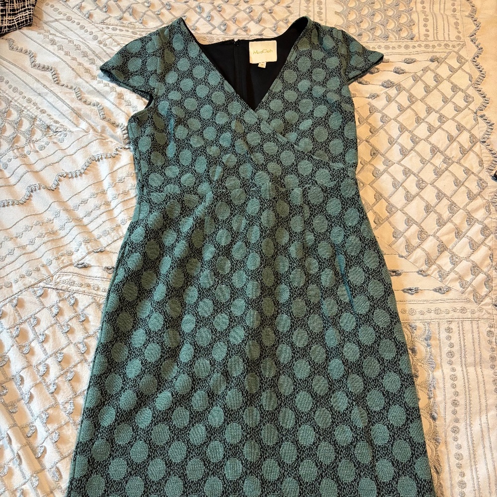 ModCloth dress, size medium, teal, mid century